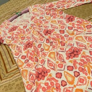 Stan Herman Nightgown, Maxi Length, 100% Cotton, Colorful Print, L